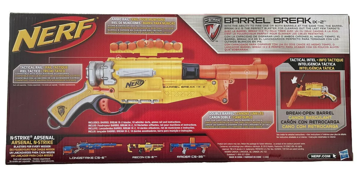 New Hasbro NERF N-Strike Barrel Break IX-2 w/ Removable AMMO Rail