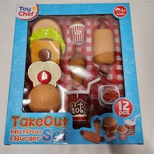 Toy Chef Fast Food Meal Playset Pretend Play HotDog  Burger set 12 PC