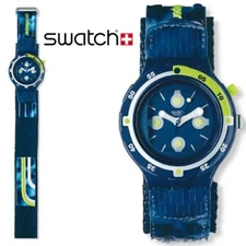 Mint Rare 1999 Swatch Scuba YELLOW SPOT Loomi Collector 200M Diving Watch SDN906