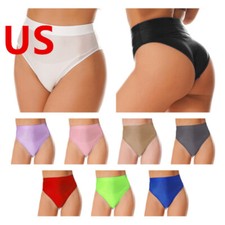 Womens Oily Gymnastics Briefs High Waist Panties Knickers Dance Bottoms
