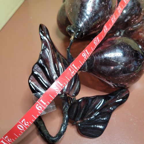 Vintage Glass Art Large Grapes 10 Grapes Beautiful Dark Purple In Color Hand - Picture 9 of 11