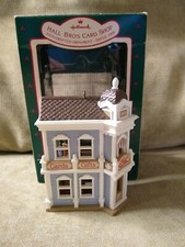 Hallmark Nostalgic Homes And Shops Hall Bro's Card Shop Ornament 1988 NEW