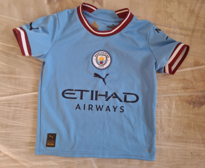 Manchester City 2022 Home Jersey PUMA Blue Shirt Size Kids 5-6 Y