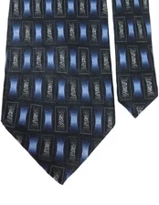 Bergamo New York Men's Pure Silk Novelty Neck Tie Blue Multi 4 1/8" x 64"