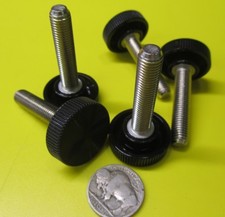 Plastic Black Stainless Thumb Screw 1" Head Dia. 5/16"-24 x 1 1/2" Length, 5 Pc