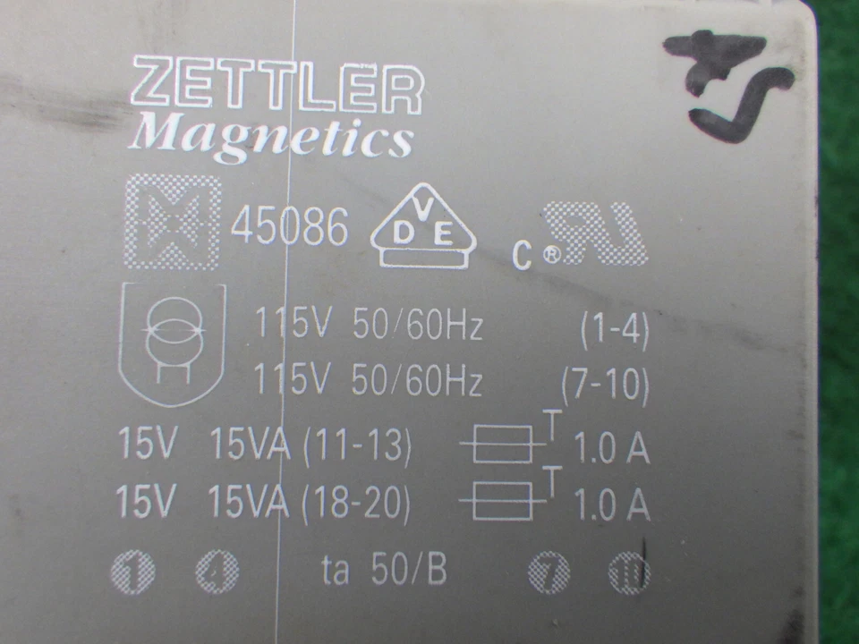 Zettler Magnetics 8 pin enclosed transformer used/tested 115V,15V 15VA #45086 - Image 3 of 4