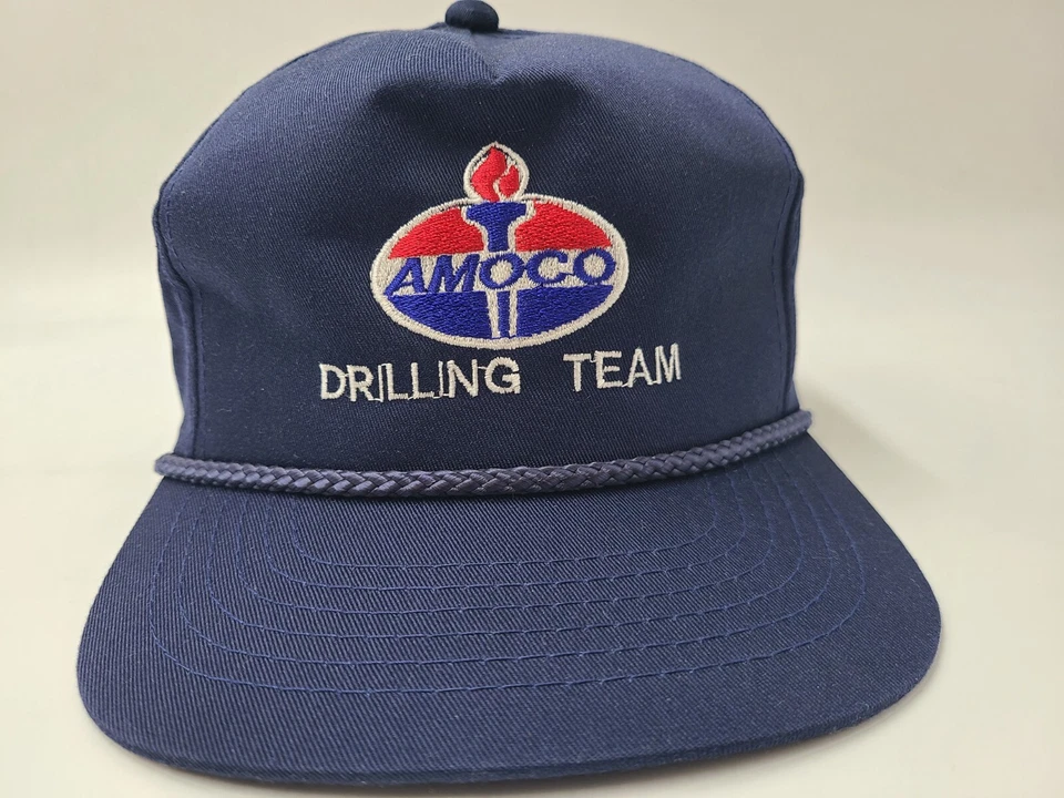 De colección Amoco Equipo de Perforación Randy Smith Escuela YoungAn Cuerda Snapback Sombrero Gorra Aceite Foto 2 de 4