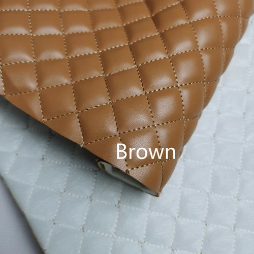 1 Yard Quilted PU Leather Car Upholstery Fabric Diamond Square Sewing Material - Picture 8 of 30