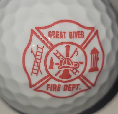 Great River Fire Department Logo Used Golf Ball (F-12-9) - 1ct (one)