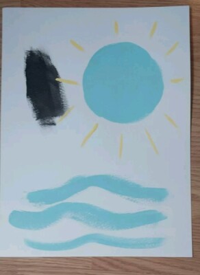 G.A.Titan Acrylic Painting IMPRESSIONISM Blue Black Abstract