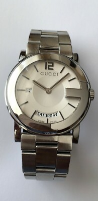 Original Gucci Watch 101m Day Date Swiss Made 40mm 7 Jewels Stainless Steel Ebay