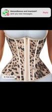 Women s 2XL Leopard Print Waist Cincher Corset Boned Zip Front