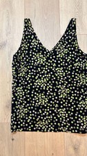 Talbots Polka Dot Tank Top Size S Black Green
