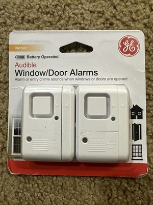 GE Personal Security Window Door Alarm Battery Operated Audible Alarms 2 Pack 