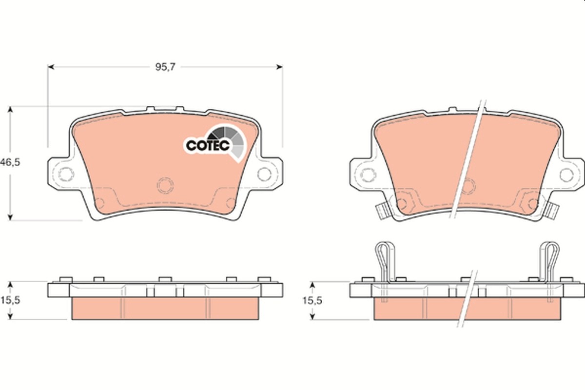 Rear TRW-OE GDB3408 Brake Pad Set, disc brake for HONDA