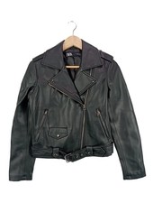 ZARA Giacca in ecopelle Donna Giacca Taglia IT 40 nero stile casual