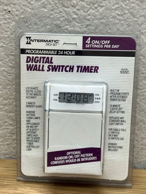 Intermatic Programmable 24 Hour Digital Wall Switch Timer Model SS5C Vintage NOS