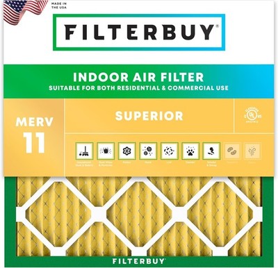 Filterbuy 10x10x1 Pleated Air Filters, Replacement for HVAC AC Furnace (MERV 11)