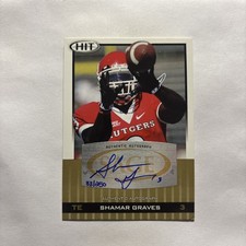 2010 SAGE Hit Silver Autographs #A43 SHAMAR GRAVES Auto Signed Football Card RC