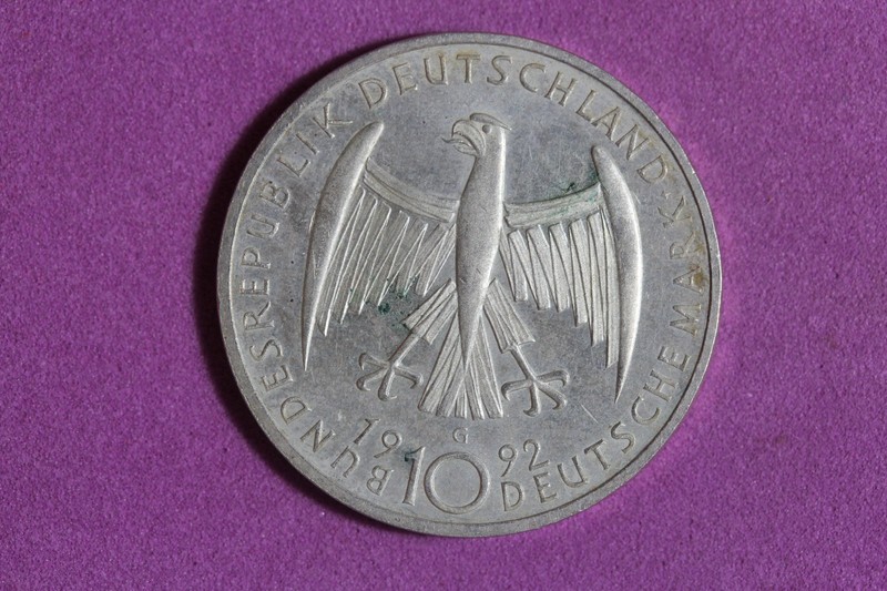 1992 German 10 Deutsche Mark Commemorative Coin #K61952