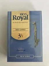 RICO ROYAL BASS CLARINET REEDS FRENCH CUT (10 REEDS) STRENGH 3.5 SEALED