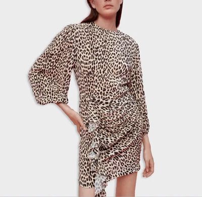 Maje Women's Multicolor Leopard Print Short Dress Size 36 FR 8 UK 4US MFPRO02700 - Photo 1/4