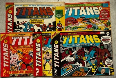 The Titans Bundle of 5 Vintage Marvel UK Comics 1976 #18 #24 #44 #50 #56