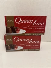 2 Boxes Queen Anne Milk Chocolate Covered Cordial Cherries Candy-20 Pieces