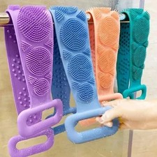 Silicone Body Back Scrubber Double Side Bathing Brush For Skin Deep Cleaning
