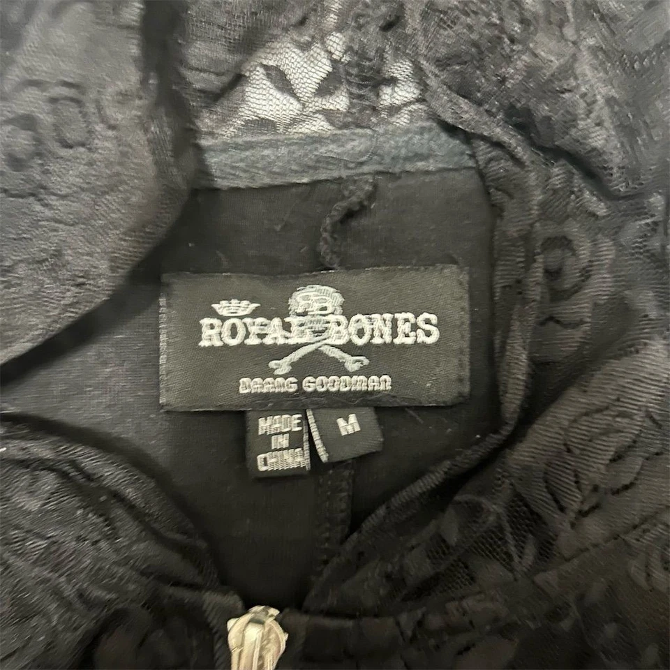 Royal Bones Women's Black Lace Mesh Corset Hoodie Jacket Size M - Image 3 of 4
