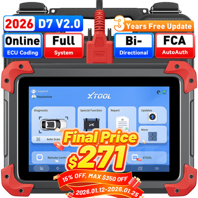 2026 XTOOL D7 V2.0 Full System Diagnostic Bi-Directional Scanner Key Programmer