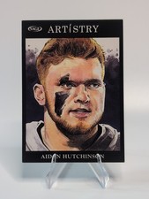 Aidan Hutchinson Michigan 2022 Sage Artistry Rookie Card #91 Edge. rookie card picture