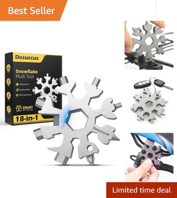 Versatile 18-in-1 Snowflake Tool - Essential Stainless Steel Gadget for Outdoors