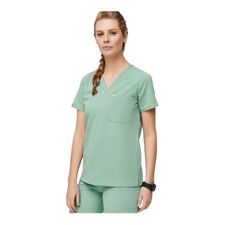 FIGS Women  s Catarina One Pocket Limited Edition Jade Green Scrub Top Size Small