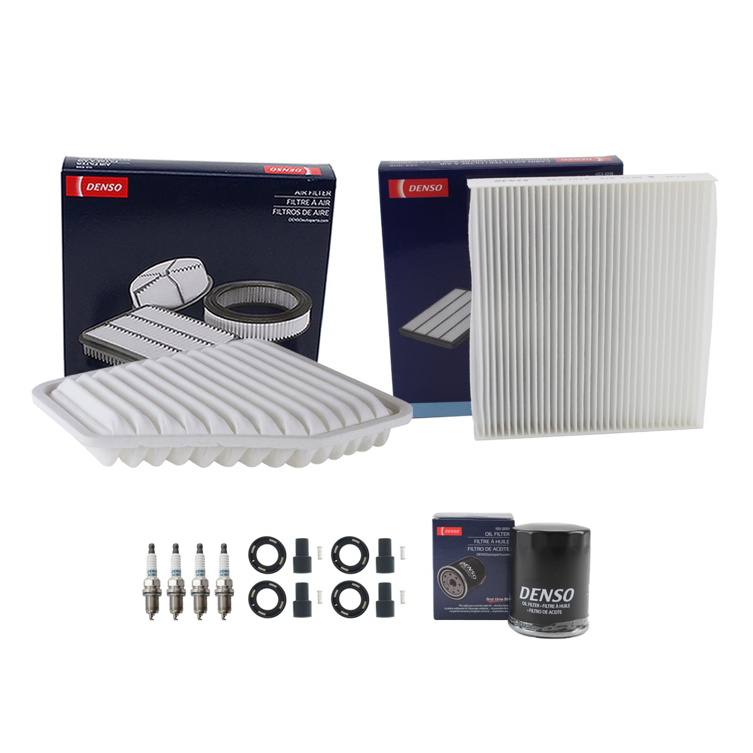 Denso Tune Up Kit 4 Spark Plugs and Boots Kit for Toyota Matrix xB 2.4 L4 2AZ-FE