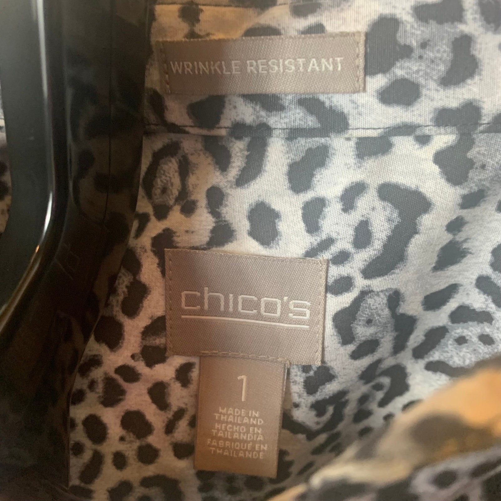 Chicos Leopard Button Down Collared Shirt - Size 1 - image 4