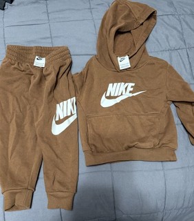 Nike Toddler Boys 3T Hoodie Brown Jogger Set Sweatshirt Outfit
