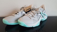 Diadora Women's B.Icon 2 AG Silver BB Aruba Blue Pickleball Tennis Shoes