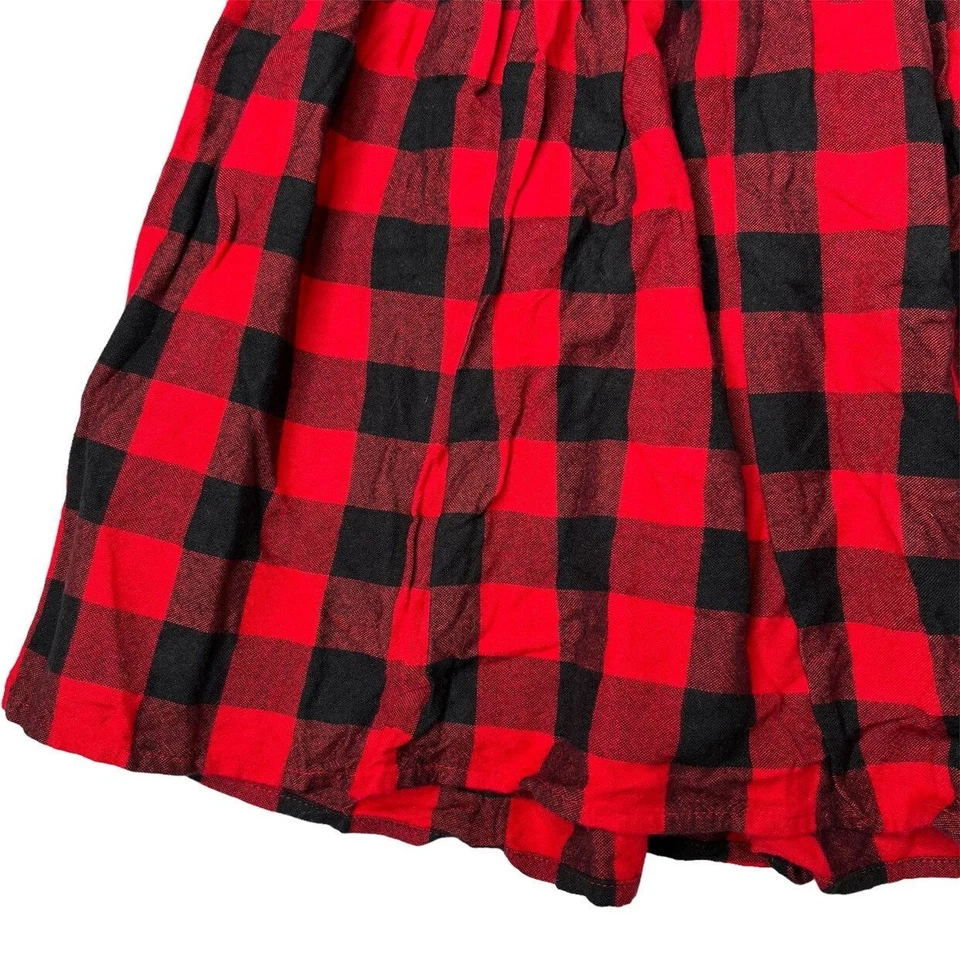 Falda a Cuadros Gap Kids Buffalo Niñas Roja Negra Cuadros Plisada Talla XXL Foto 4 de 4