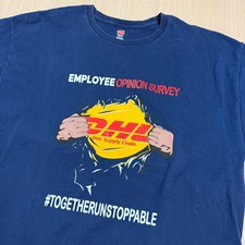 Vintage DHL Employee Opinion Survey T Shirt Hanes XL Supply Chain y2k