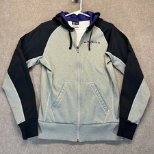 Baltimore Ravens Nike Hoodie Men's Small Gray Full Zip Therma-Fit Double Sided