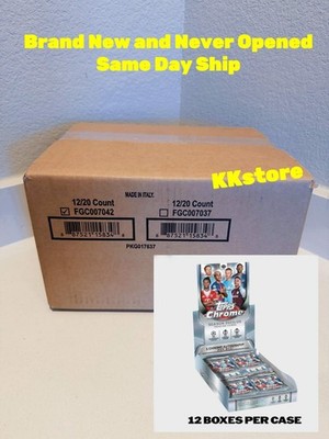 2025-26 Topps Chrome UEFA Club Competitions Hobby Box Sealed Case SAME DAY SHIP