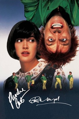 Rik Mayall Phoebe Cates signed Autogramm 6x4 Inch FOTO PrePrint Drop Dead Fred