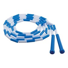 Champion Sports 9 Feet Beaded Jump Rope Blue White Lightweight Durable Fitness