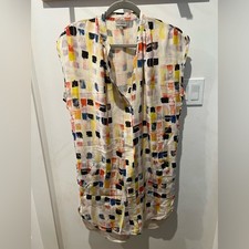 Anthropologie The Odell’s Silk Colorful Abstract Print Dress