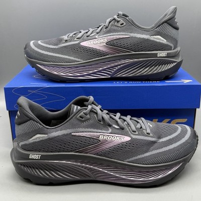Brooks Ghost 18 Women's 8 B Running Training Gym Shoes Ebony Metallic Purple NWB