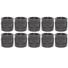 LONG TAO 10PCS 1/2" Black Cast Pipe Fitting Coupling Threaded 1/2 inch,