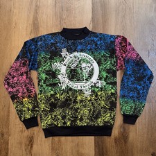 Vintage Beach Heads Sweatshirt shirt 80s Skate Surf Neon USA NOS Youth Large