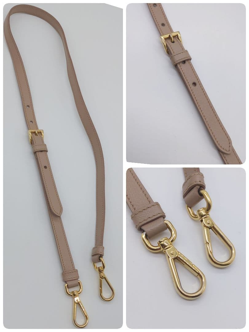 PRADA Galleria Logo 2Way Tote Bag Saffiano Pink Beige w/ Crochet thumbnail 16