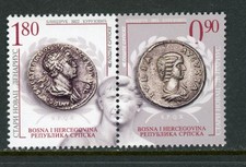 Bosnia (Serb Admin) Scott #679a//c MNH PAIR Ancient Coins Images $$ 478310